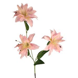 Luxury Artificial Blush Pink Lily Stem | Faux Lily Floral Decor | Romantic Botan